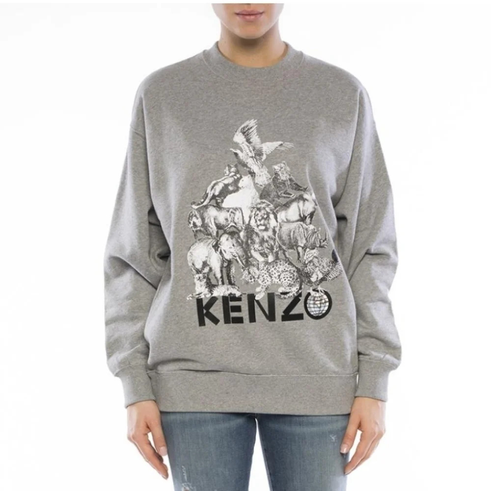 Kenzo Gray Animal Pyramid Graphic Sweatshirt